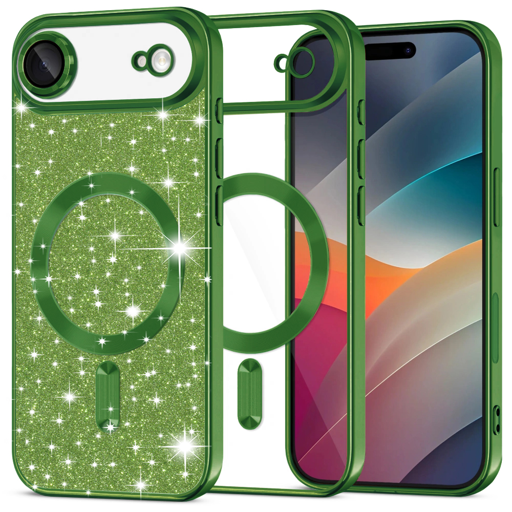 Калъф за iPhone 17 Air - Techsuit Luxury Glitter MagSafe - Deep Зелен