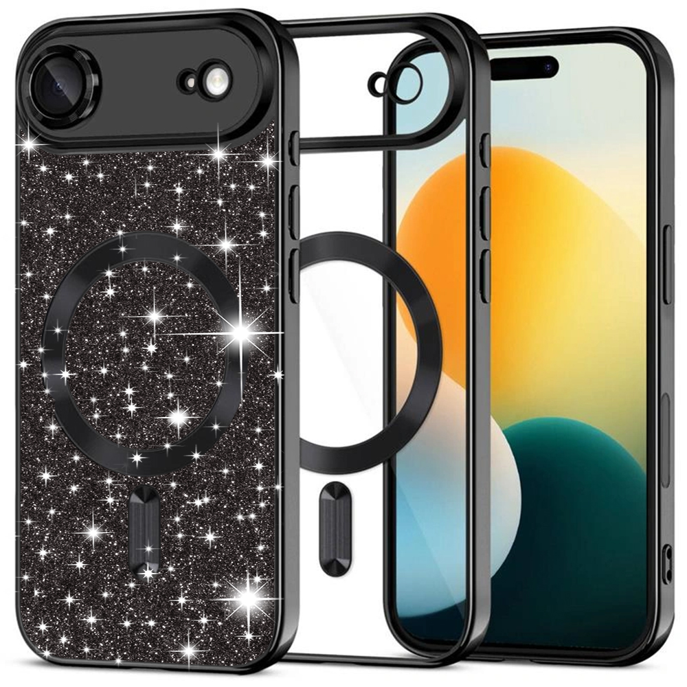 Калъф за iPhone 17 Air - Techsuit Luxury Glitter MagSafe - Черен