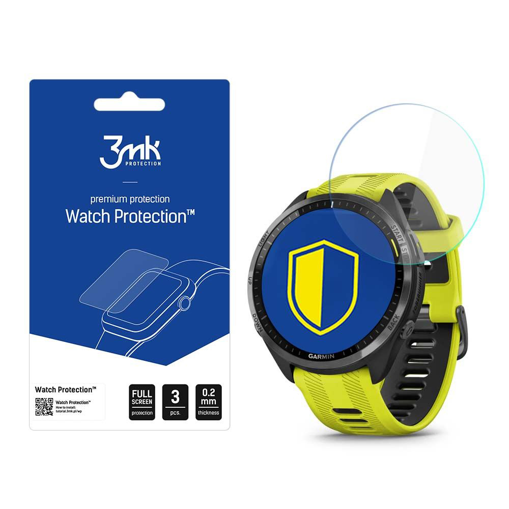 Капак за Garmin Forerunner 965 (комплект 3) - 3mk Watch Protection ARC - Прозрачен