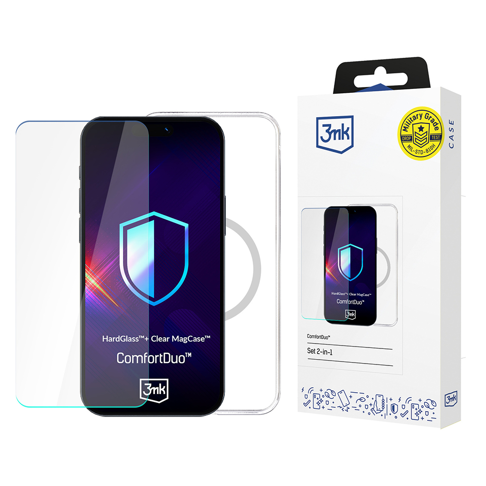 Калъф за iPhone 16 Pro Max - 3mk ComfortDuo Glass + MagCase - Прозрачен