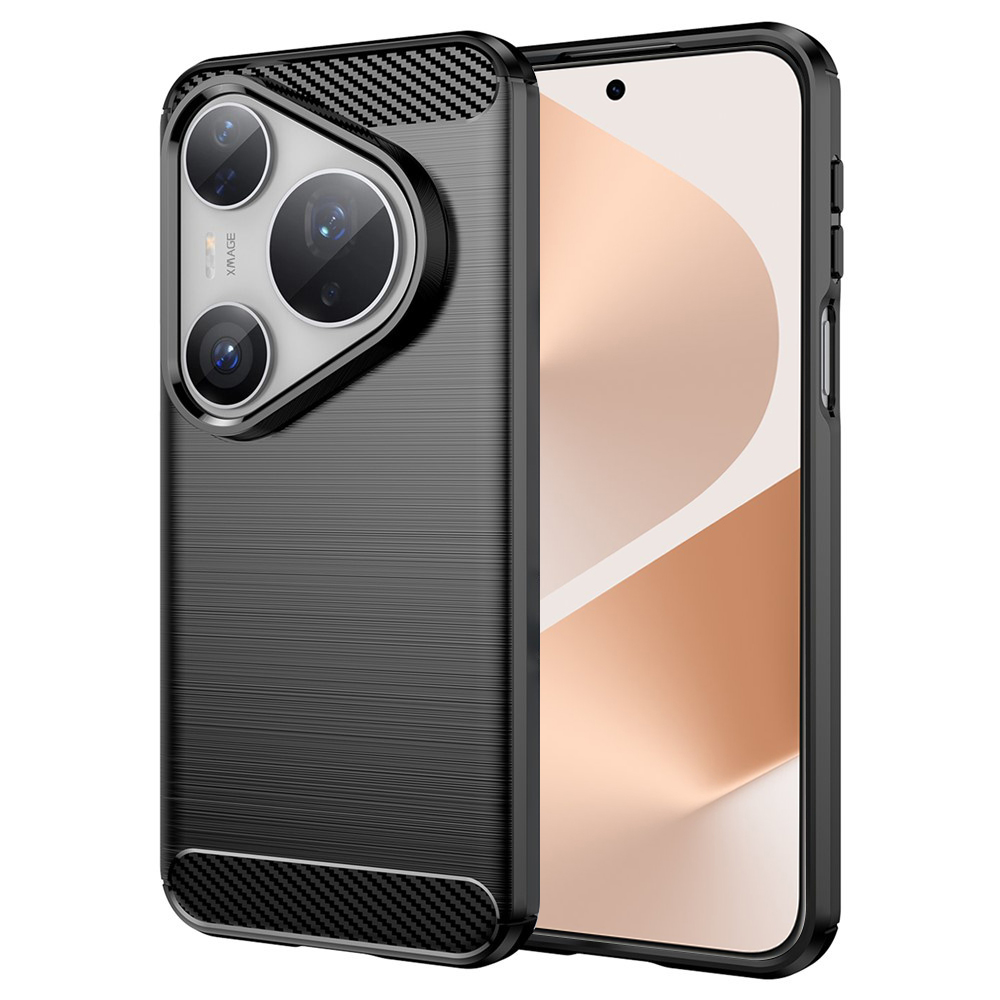 Калъф за Huawei Pura 80 Pro / 80 Ultra - Techsuit Carbon Silicone - Черен