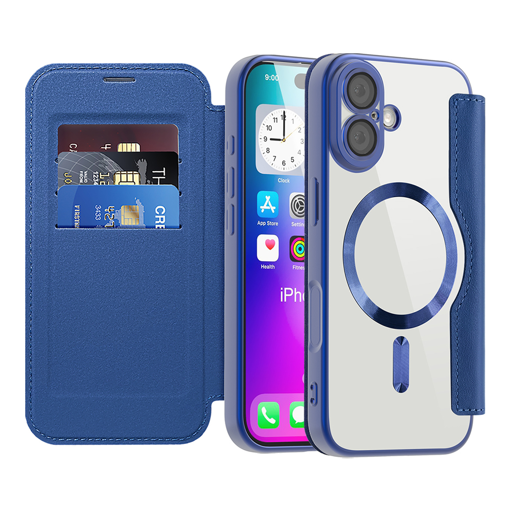 Калъф за iPhone 17 - Techsuit SmartMag Book Case - Син