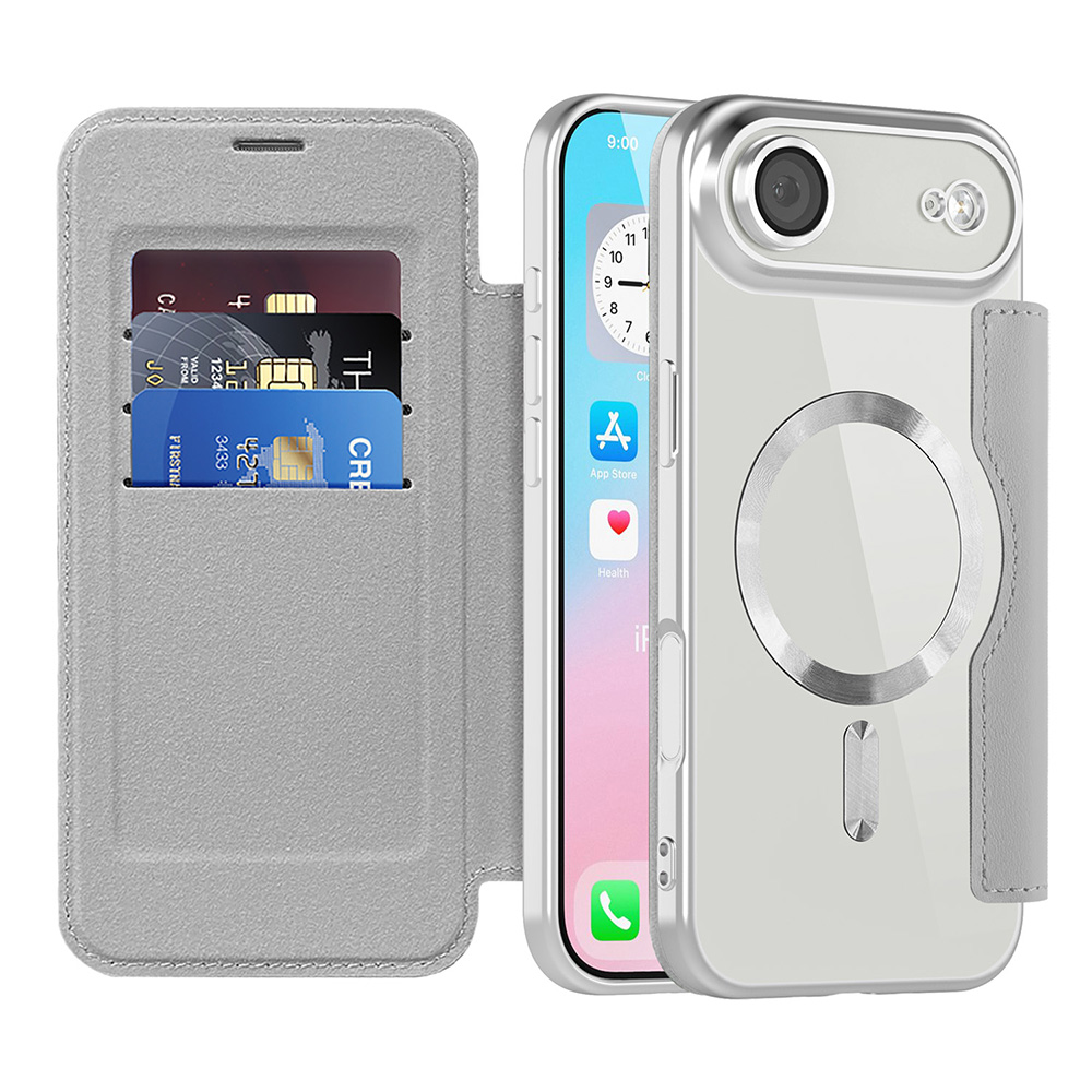 Калъф за iPhone 17 Air - Techsuit SmartMag Book Case - Сив