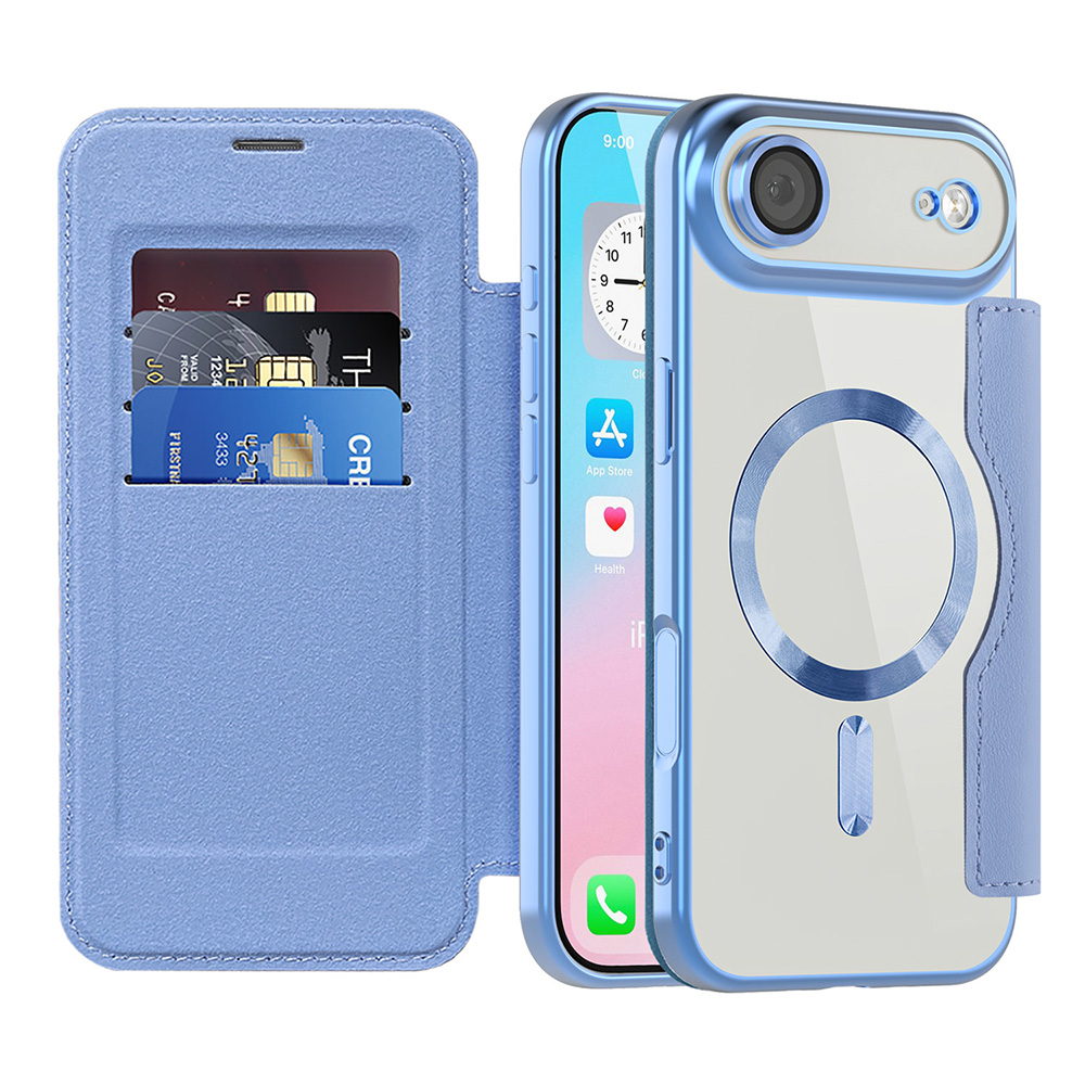 Калъф за iPhone 17 Air - Techsuit SmartMag Book Case - Светлосин