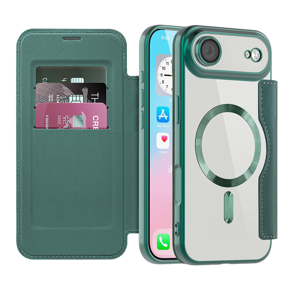 Калъф за iPhone 17 Air - Techsuit SmartMag Book Case - Зелен