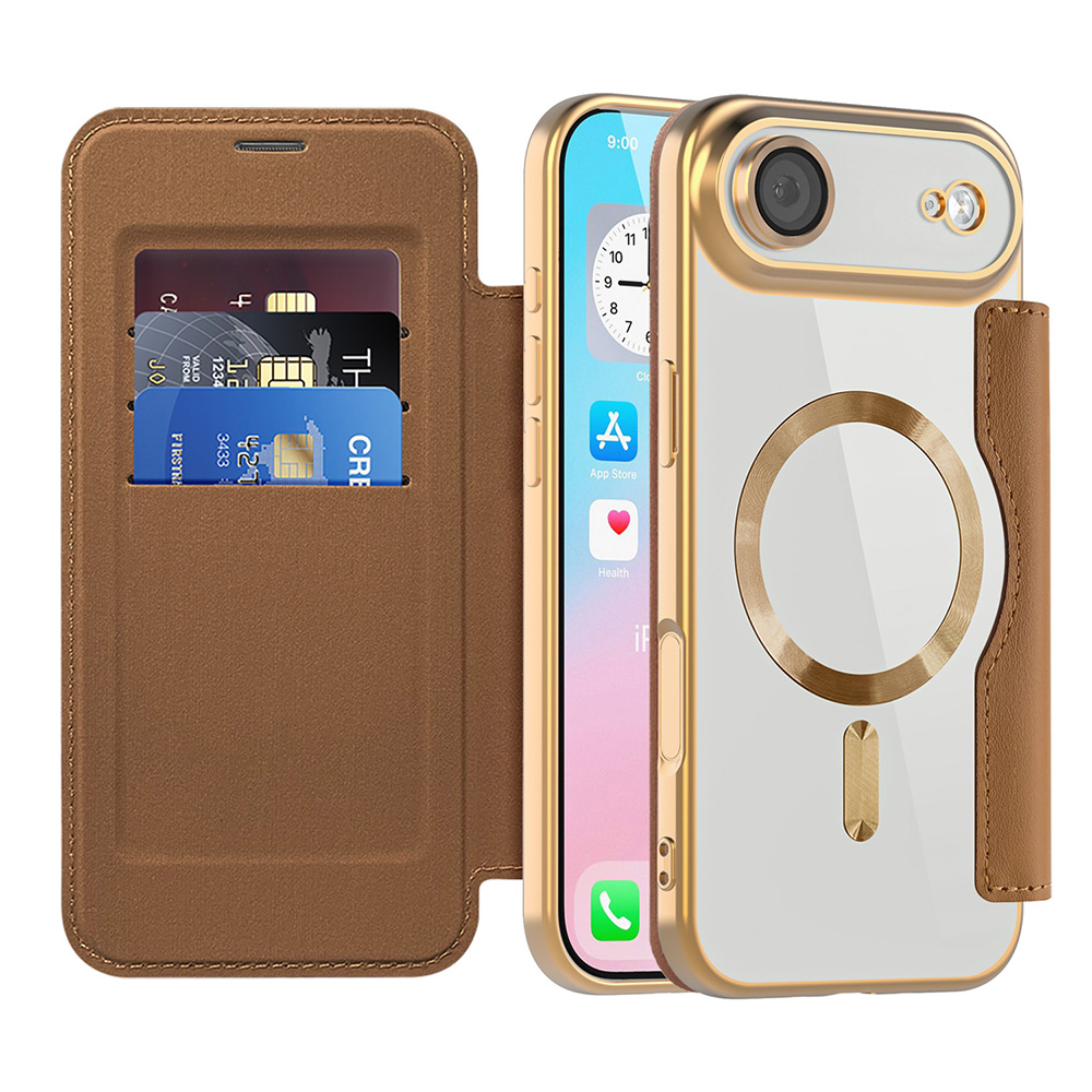 Калъф за iPhone 17 Air - Techsuit SmartMag Book Case - Кафяв