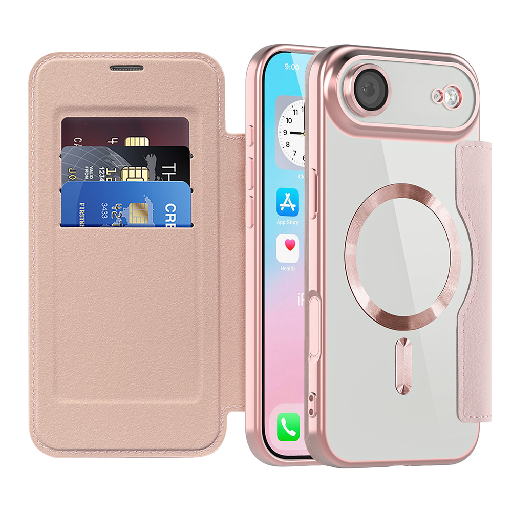 Калъф за iPhone 17 Air - Techsuit SmartMag Book Case - Розов