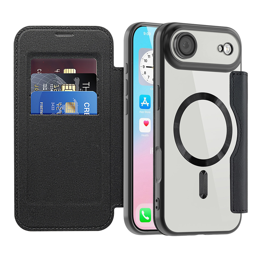 Калъф за iPhone 17 Air - Techsuit SmartMag Book Case - Черен