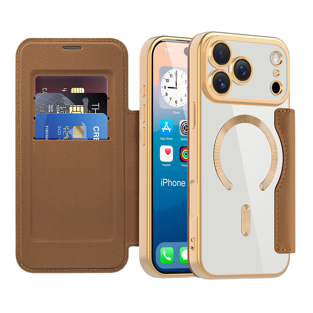 Калъф за iPhone 17 Pro Max - Techsuit SmartMag Book Case - Кафяв