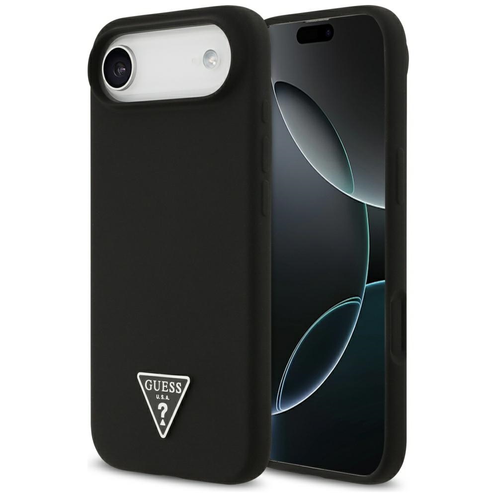 Калъф за iPhone 17 Air - Guess Silicone Triangle Logo MagSafe (GUHMP17MSCTRLMK) - Черен