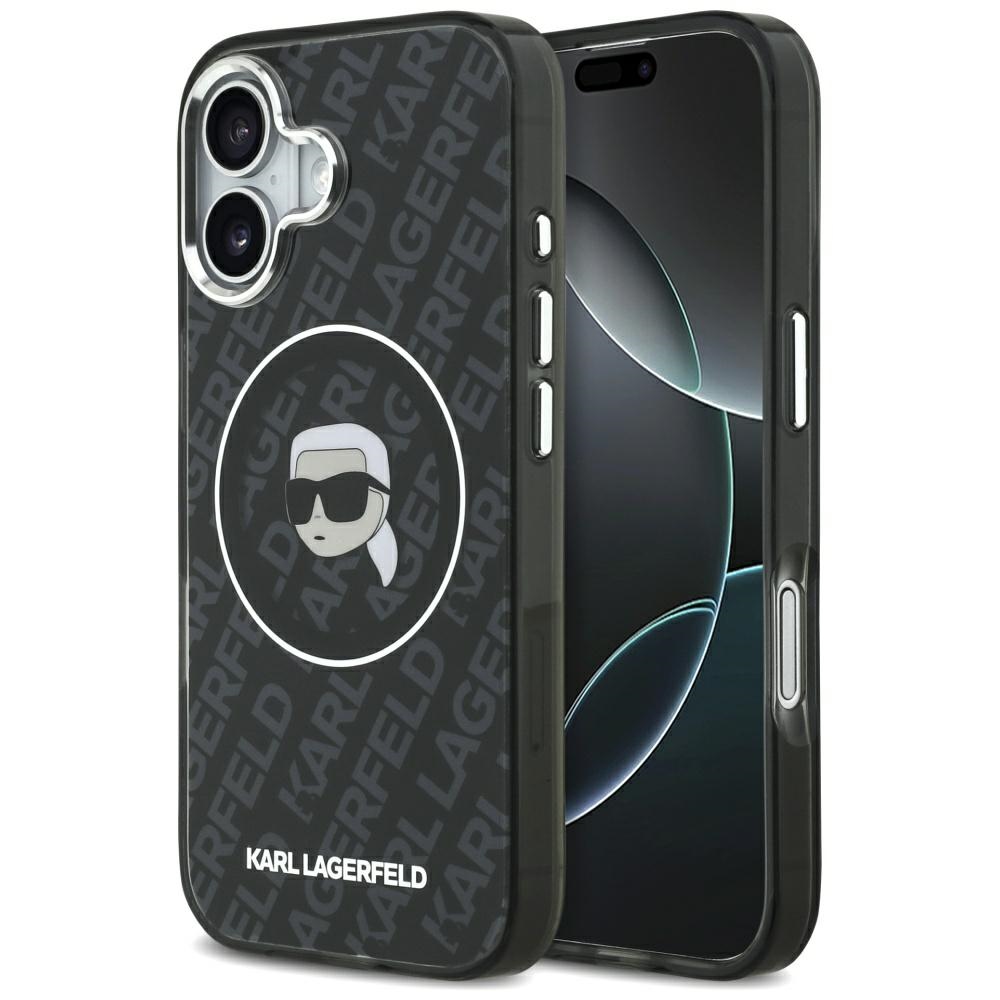 Калъф за iPhone 17 - Karl Lagerfeld IML MagSafe (KLHMP17SHMKBKKHOK) - Черен Karl`s Head