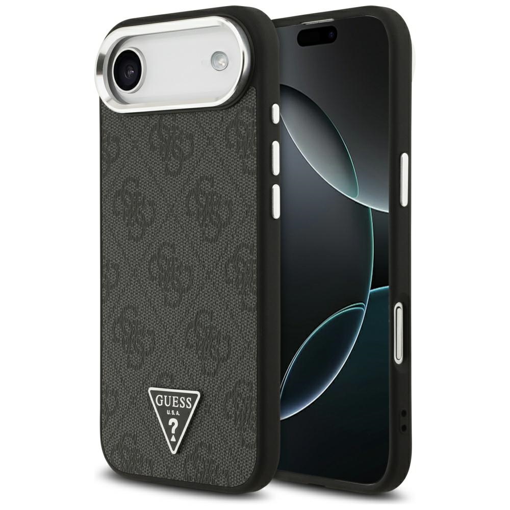 Калъф за iPhone 17 Air - Guess Hardcase 4G Triangle Triangle Logo MagSafe (GUHMP17MP4TSRCMK) - Черен