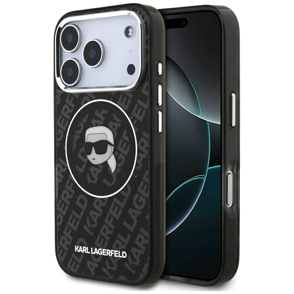 Калъф за iPhone 17 Pro - Karl Lagerfeld IML MagSafe (KLHMP17LHHMMKBKKHOK) - Черен Karl`s Head