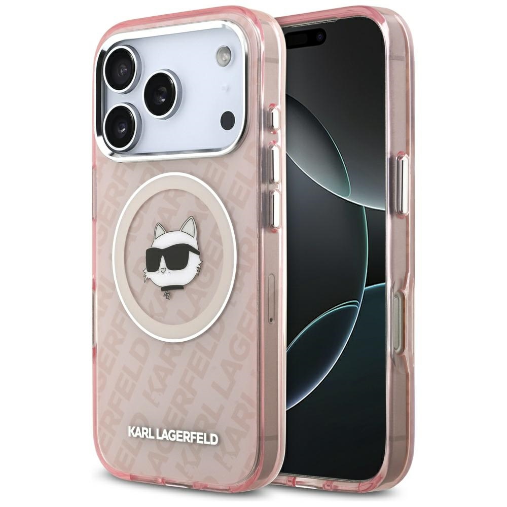 Калъф за iPhone 17 Pro Max - Karl Lagerfeld IML MagSafe (KLHMP17XHMKBCHOP) - Розов Choupette`s Head