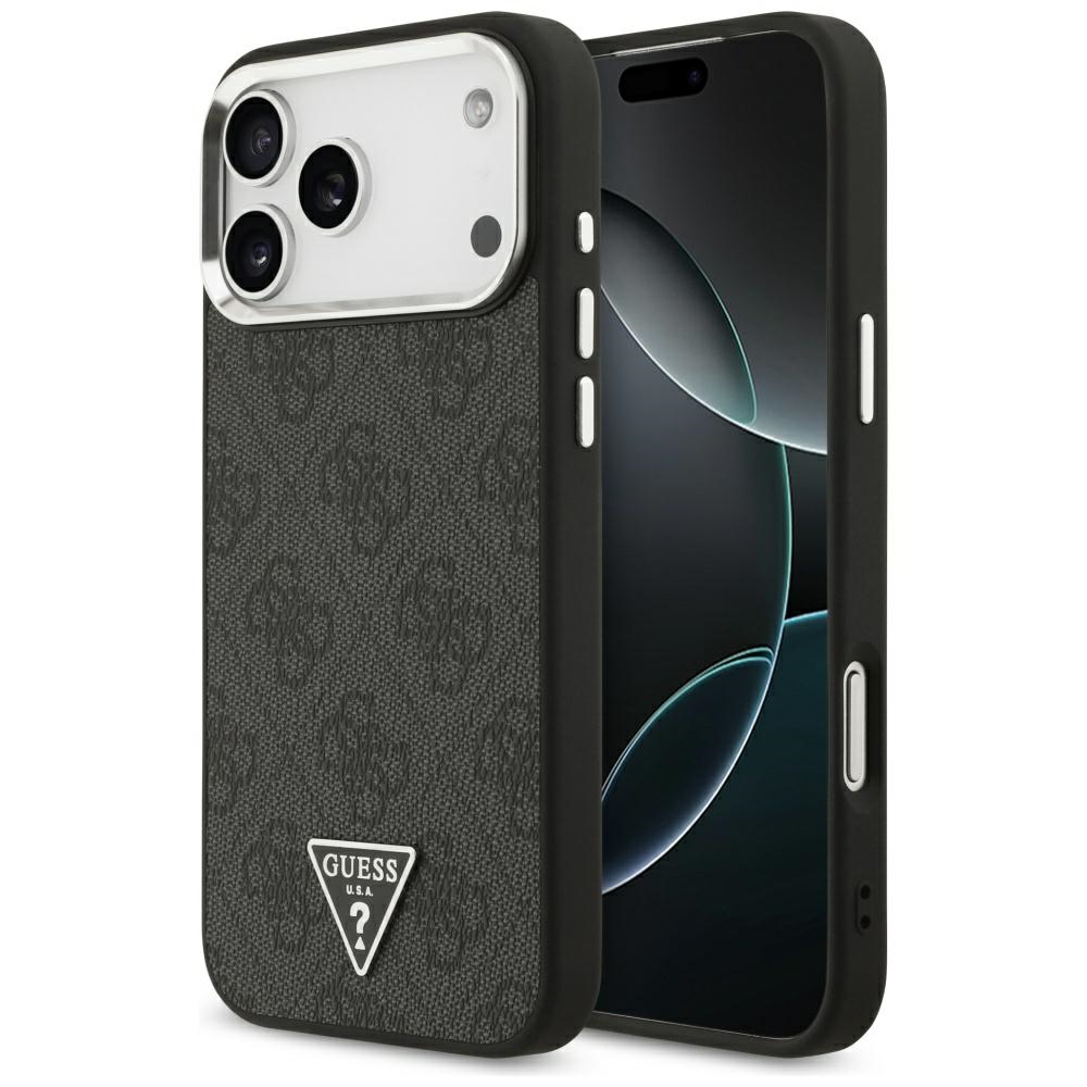 Калъф за iPhone 17 Pro Max - Guess Hardcase 4G Triangle Logo Triangle MagSafe (GUHMP17XP4TSRCMK) - Черен