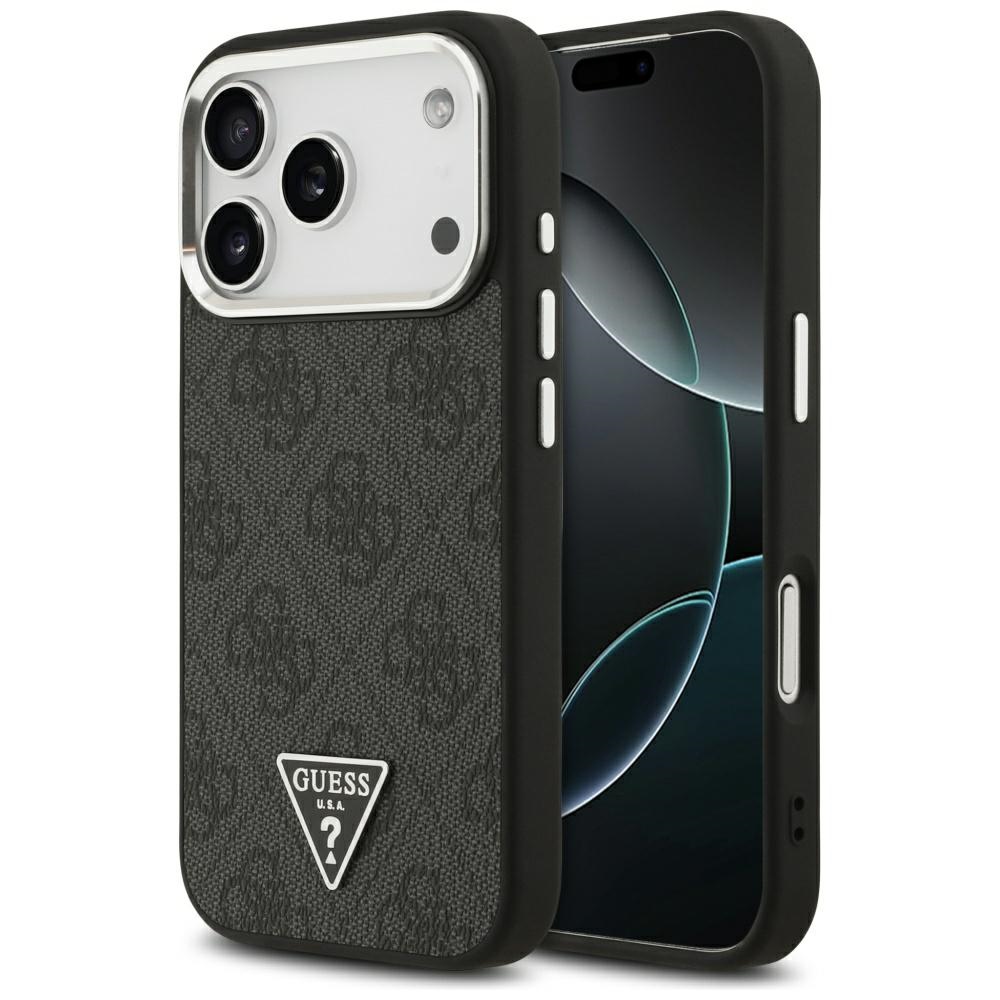 Калъф за iPhone 17 Pro - Guess Hardcase 4G Triangle Triangle Logo MagSafe (GUHMP17LP4TSRCMK) - Черен