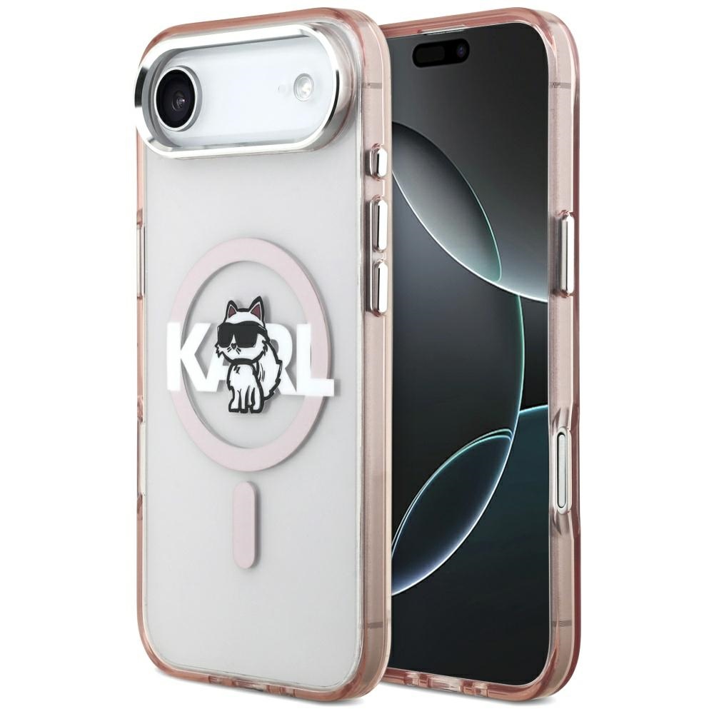 Калъф за iPhone 17 Air - Karl Lagerfeld IML IML MagSafe Sketch Logo (KLHMP17MHGCHGKBP) - Розов Choupette