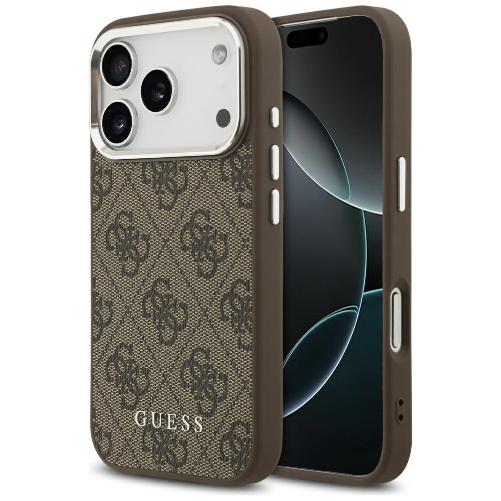 Калъф за iPhone 17 Pro - Guess Hardcase 4G Classic Logo MagSafe (GUHMP17LP4G4GSSMCW) - Кафяв