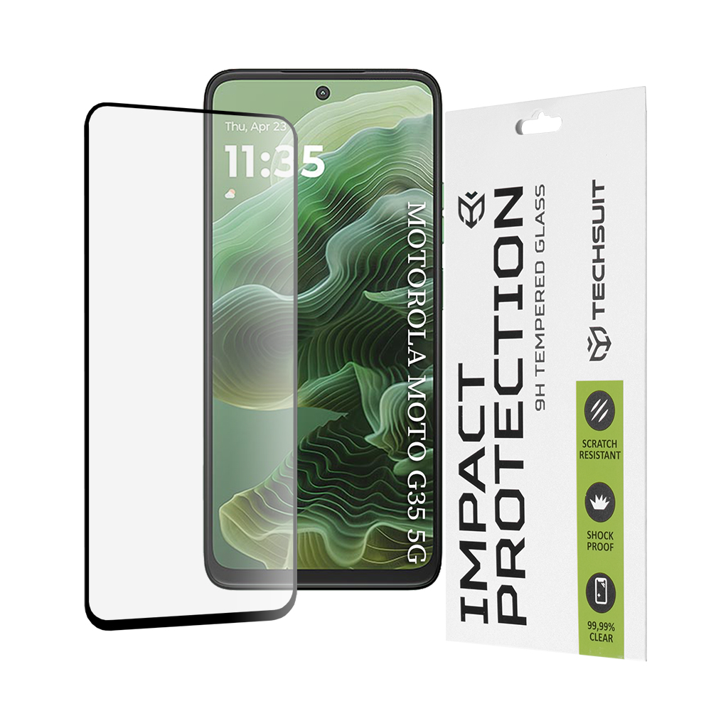 Капак за Motorola Moto G35 / G56 - Techsuit 111D Full Cover / Full Glue Glass - Черен