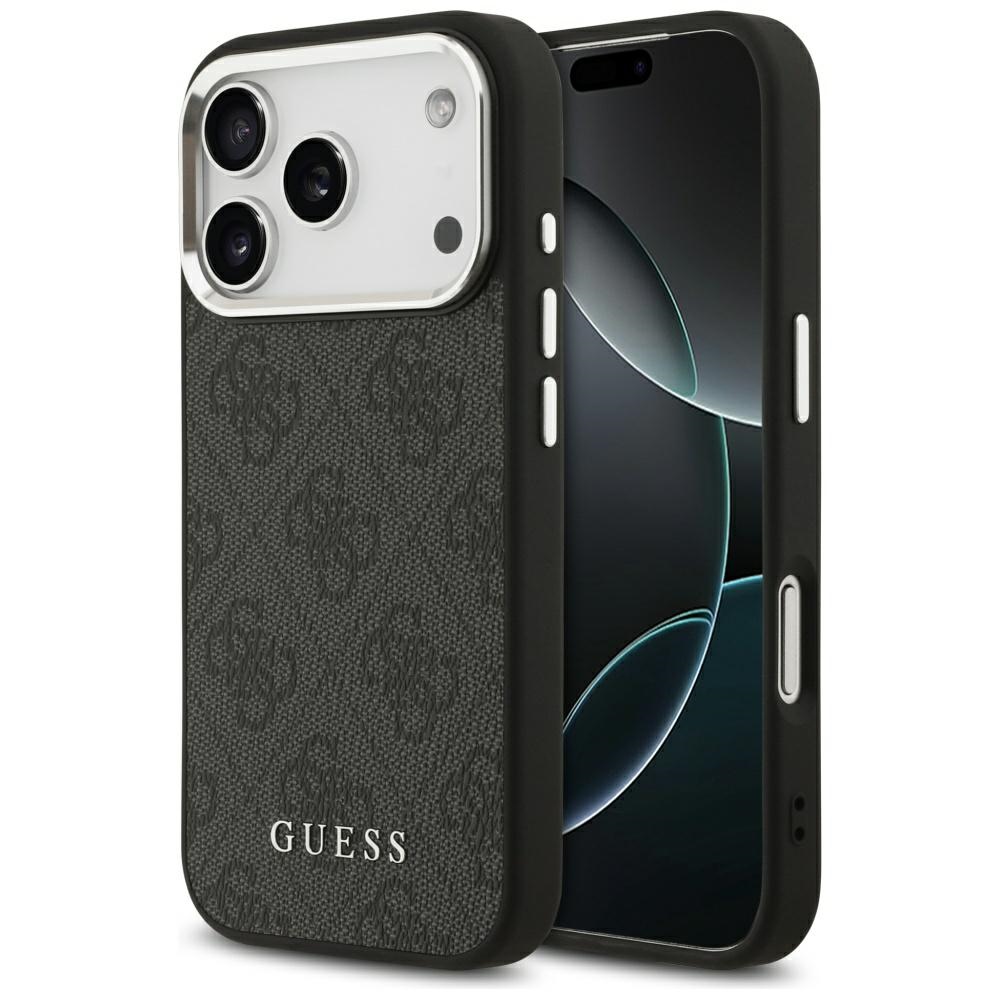 Калъф за iPhone 17 Pro - Guess Hardcase 4G Classic Logo MagSafe (GUHMP17LP4G4GSSMCK) - Черен