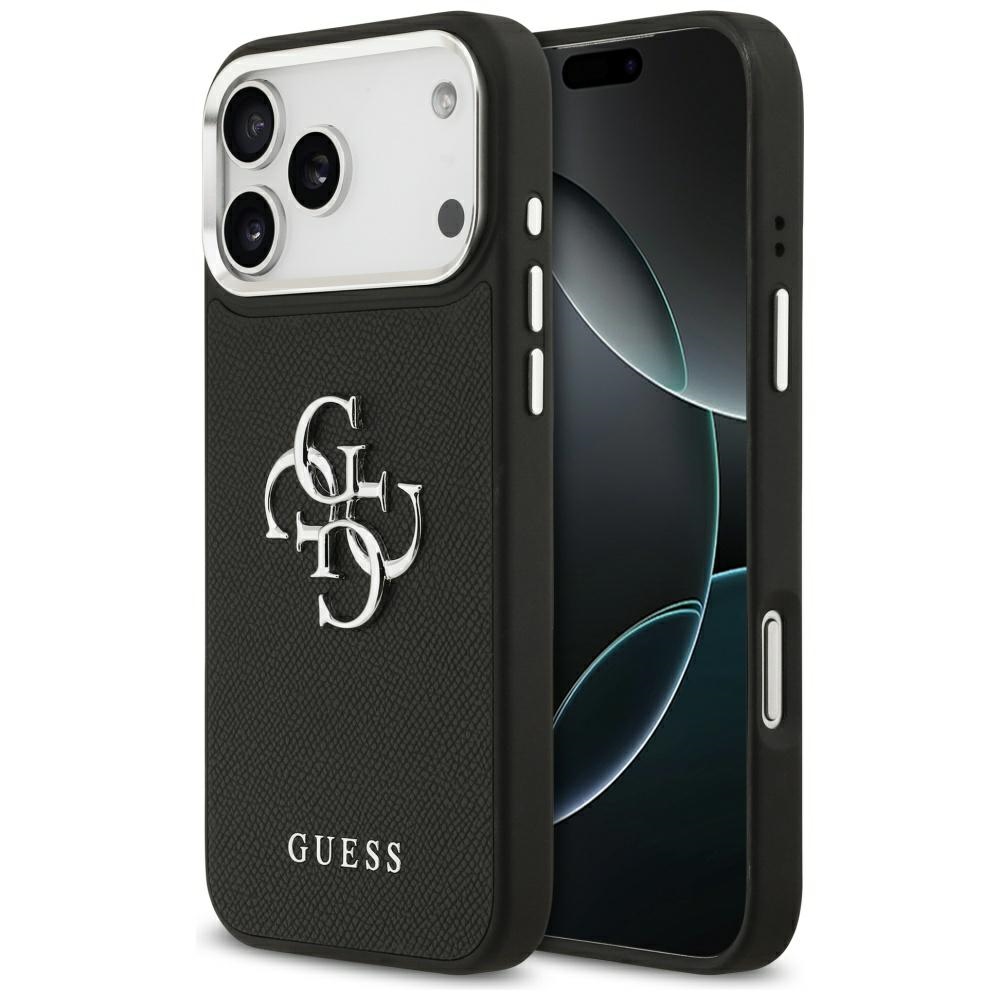 Калъф за iPhone 17 Pro - Guess Hardcase 4G Grained Big and Classic Logo (GUHCP17LPG4SMCEK) - Черен