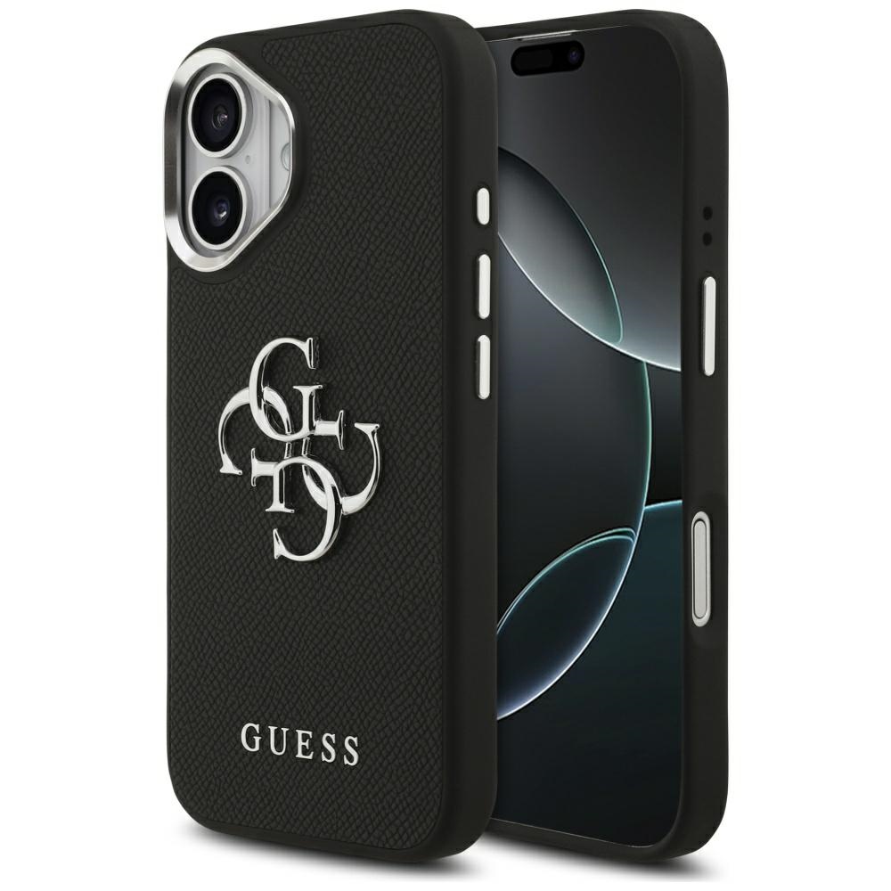 Калъф за iPhone 17 - Guess Hardcase 4G Grained Big and Classic Logo (GUHCP17SPG4SMCEK) - Черен
