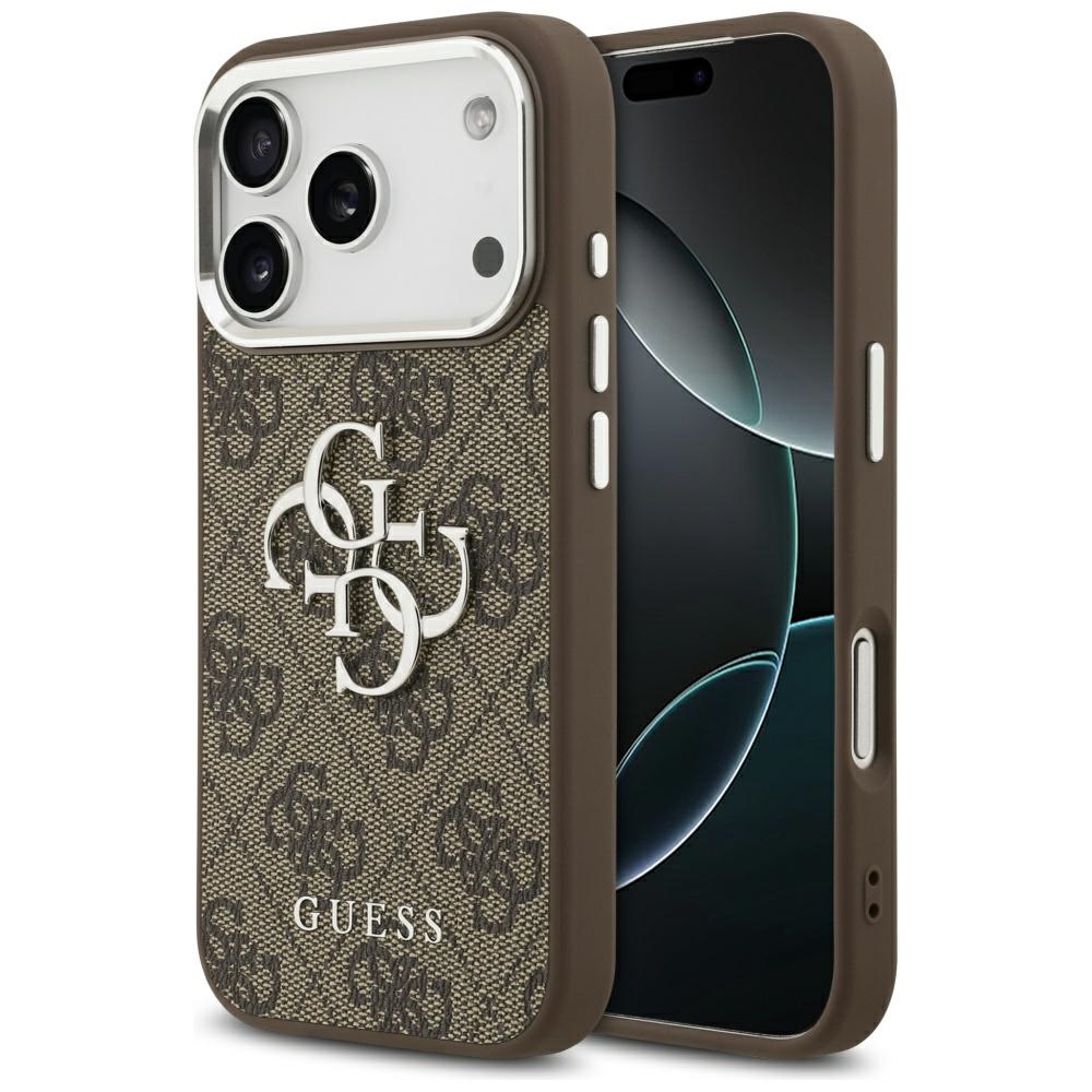 Калъф за iPhone 17 Pro - Guess Hardcase Big 4G Classic Logo Classic Logo (GUHCP17LP4G4SMCW) - Кафяв