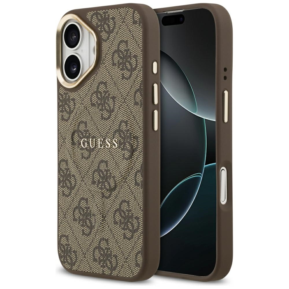 Калъф за iPhone 17 - Guess Hardcase 4G Classic MagSafe (GUHMP17SP4MSEGCW) - Кафяв