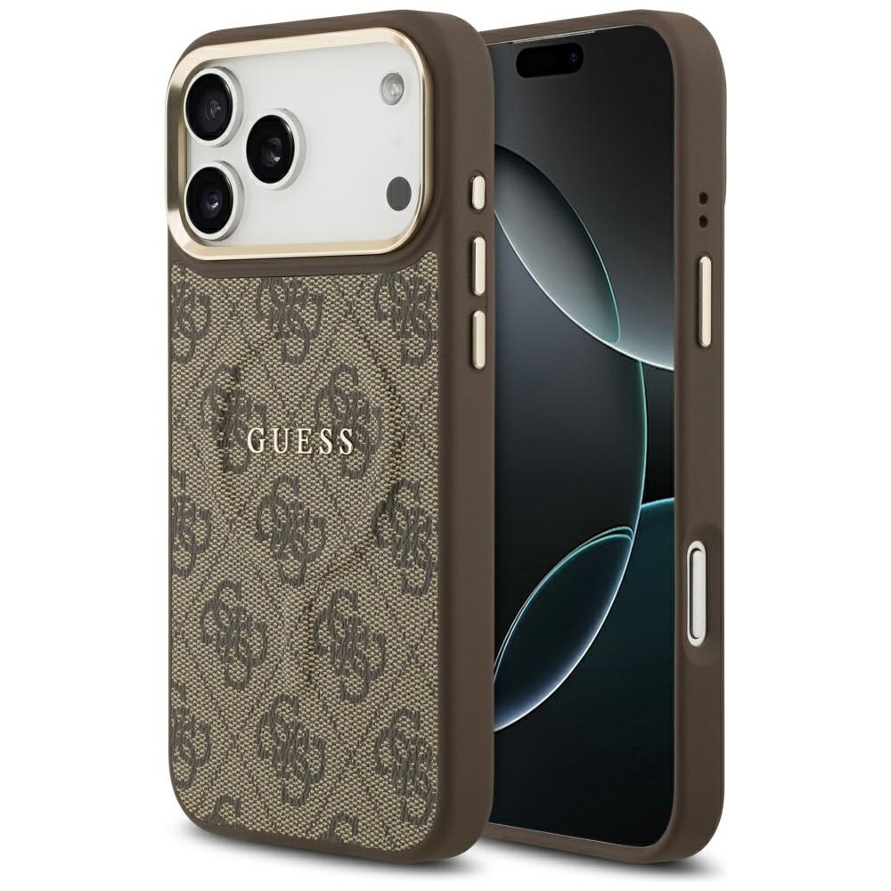 Калъф за iPhone 17 Pro - Guess Hardcase 4G Classic MagSafe (GUHMP17LP4MSEGCW) - Кафяв