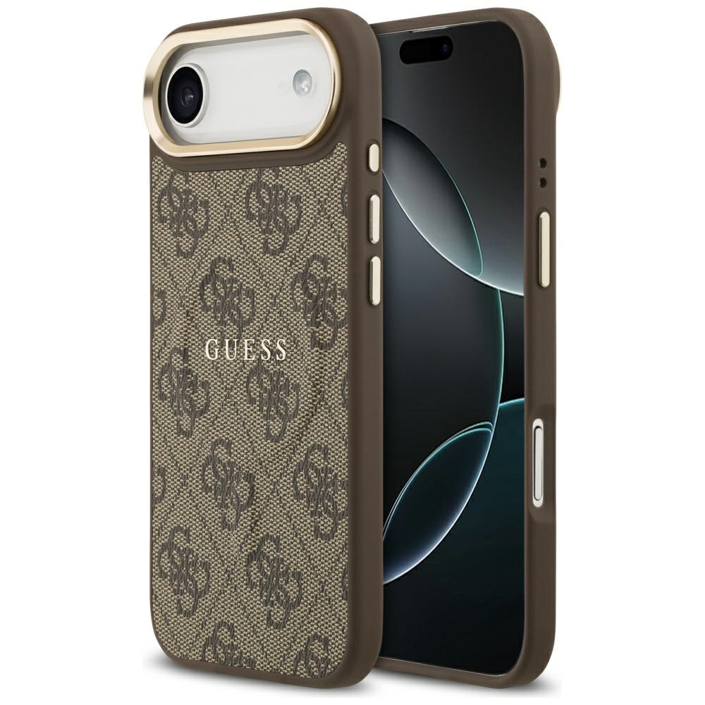 Калъф за iPhone 17 Air - Guess Hardcase 4G Classic MagSafe (GUHMP17MP4MSEGCW) - Кафяв