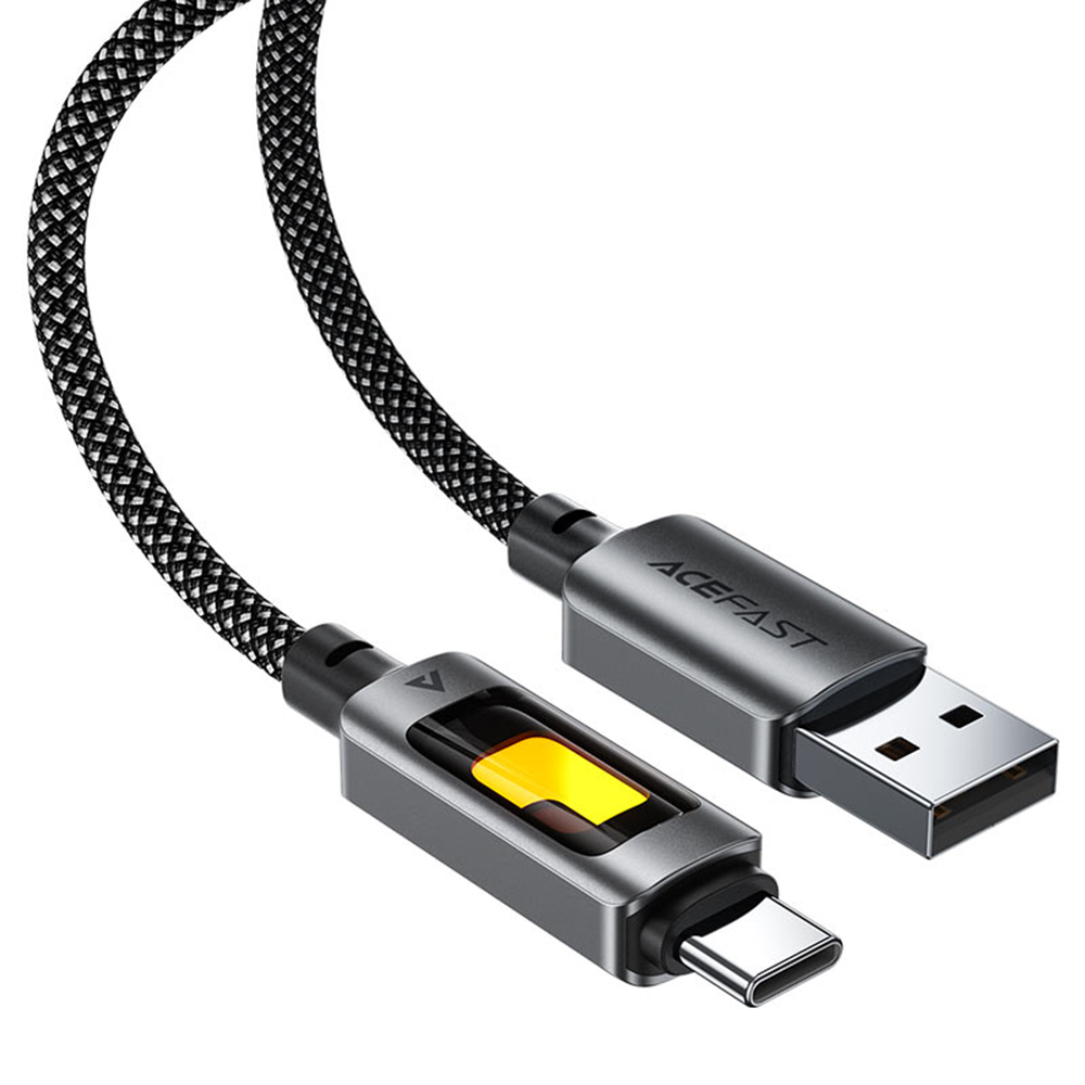 USB към Type-C кабел за зареждане, 3A, бързо зареждане, 1,2 м - Acefast (C21-04) - Черен