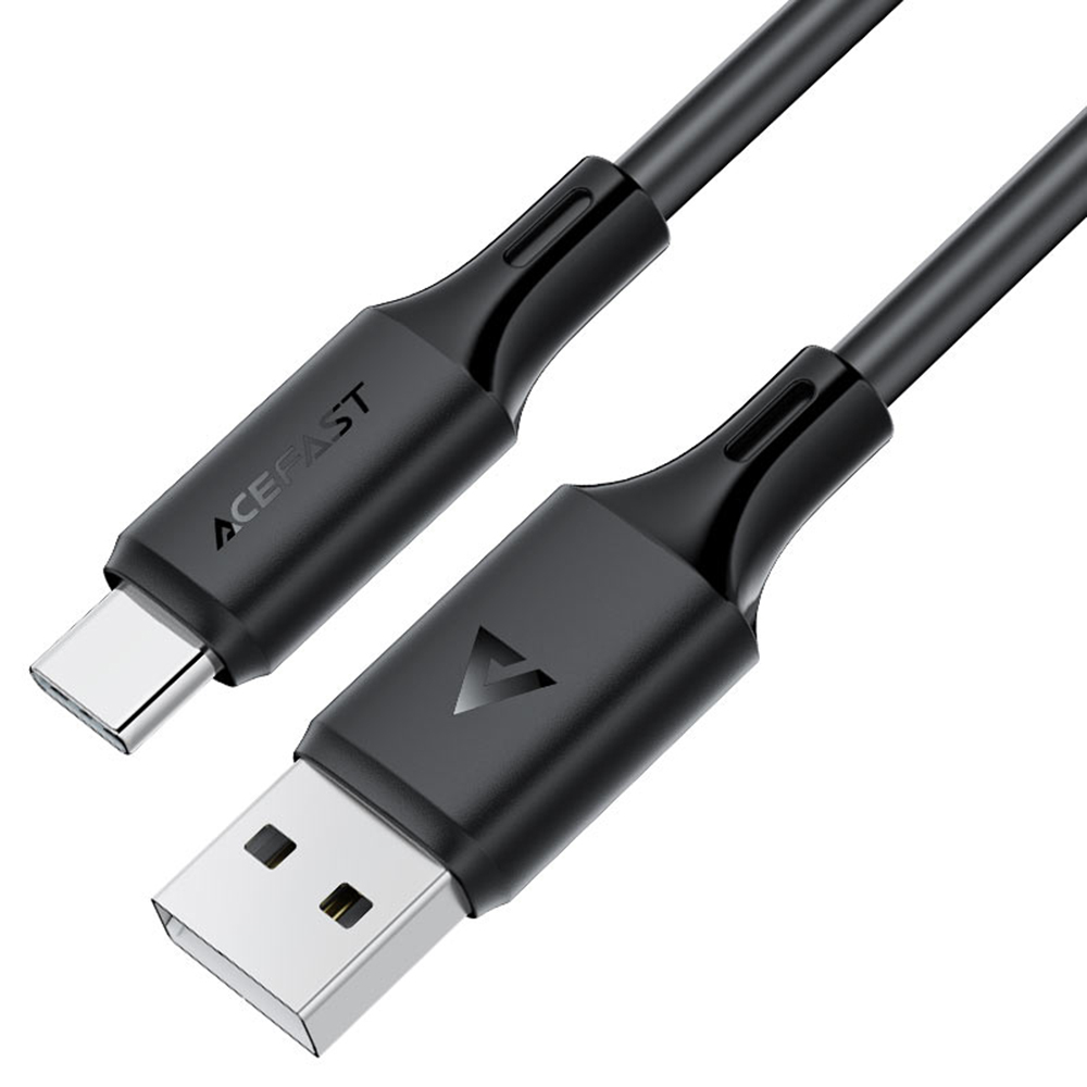USB към Type-C кабел за зареждане, 3A, бързо зареждане, 1,2 м - Acefast (C17-04) - Черен