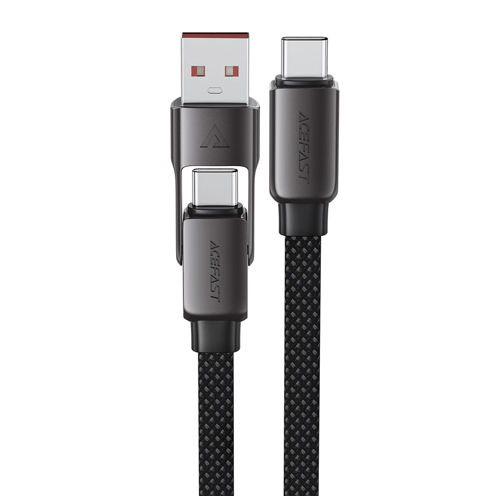 Кабел за зареждане Type-C към USB, Type-C, 60W, 3A, Бързо зареждане, 0,2 м - Acefast (C13-05) - Черен