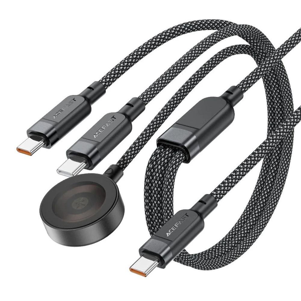 Кабел за зареждане Type-C / Type-C към Type-C, 100W, 20V/5A, 480Mb/s, 1.2m, Fast Charge- Acefast (C6-11) - Черен