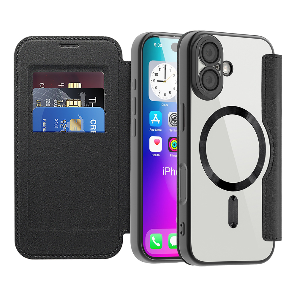 Калъф за iPhone 17 - Techsuit SmartMag Book Case - Черен