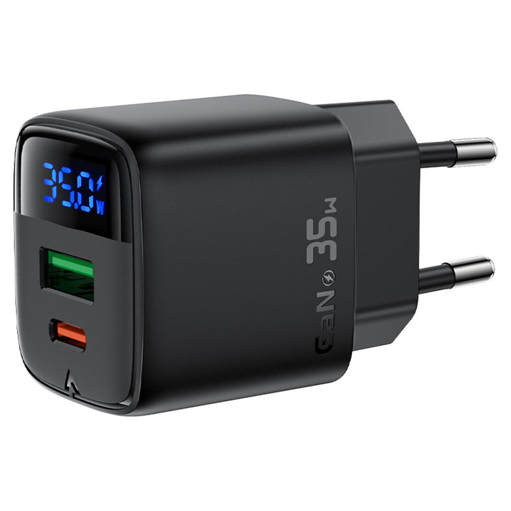Зарядно за Plug, USB, Type-C, 35W, Бързо зареждане - Acefast (A116) - Черно