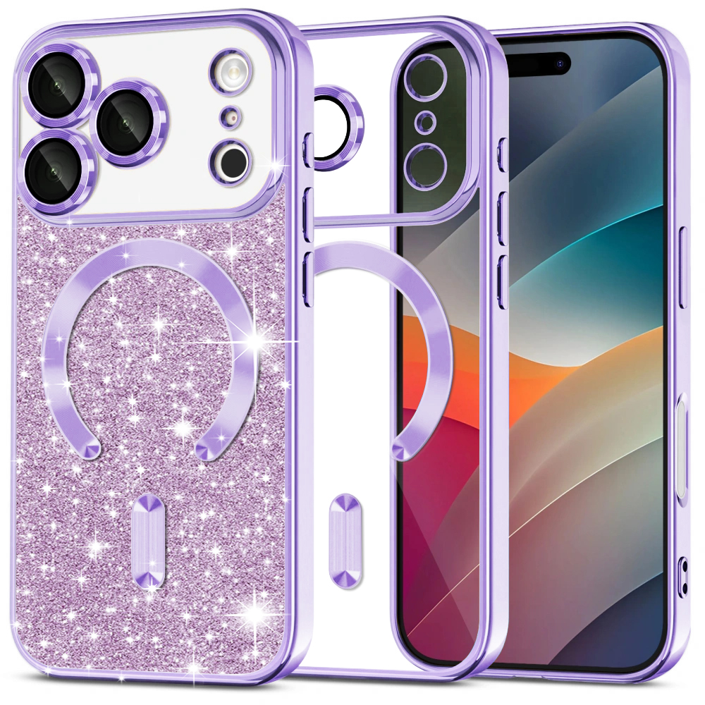 Калъф за iPhone 17 Pro - Techsuit Luxury Glitter MagSafe - Светло лилав