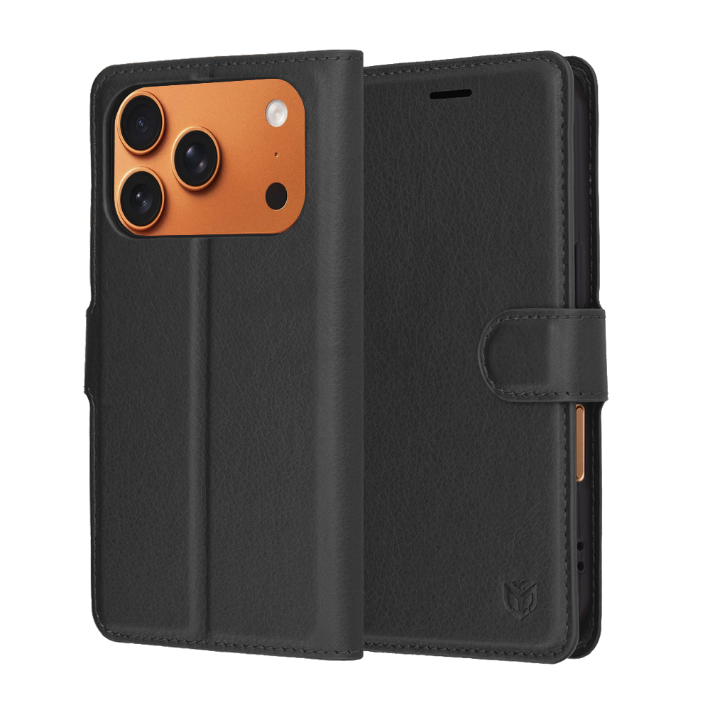 Калъф за iPhone 17 Pro Max - Techsuit Leather Folio - Черен