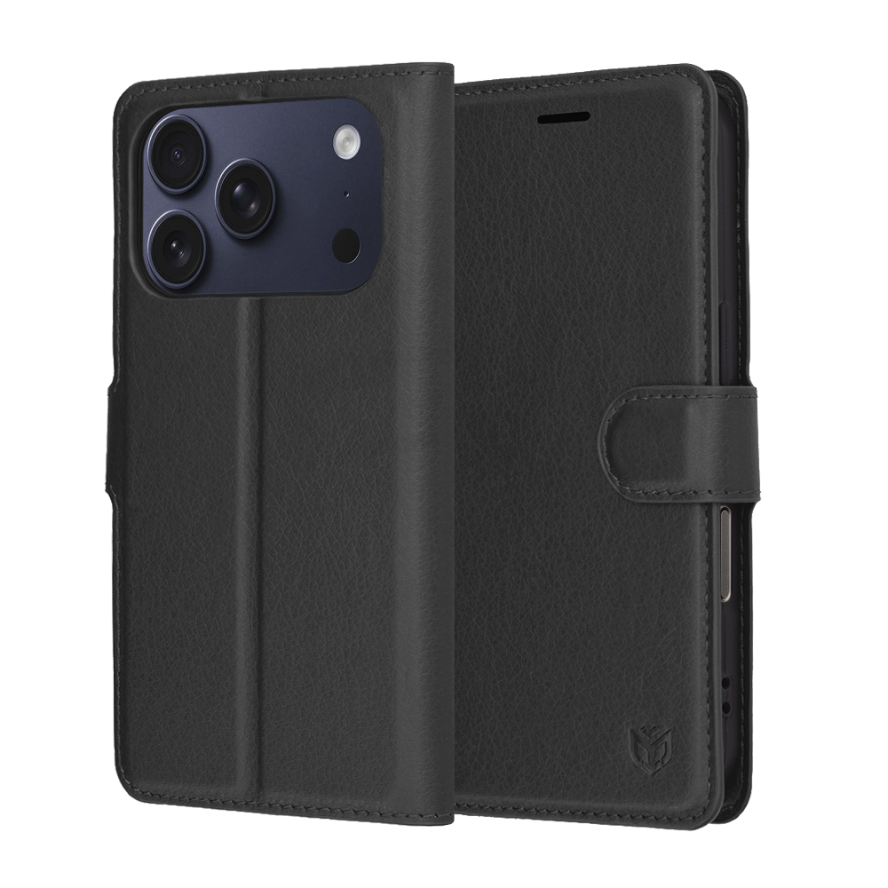 Калъф за iPhone 17 Pro - Techsuit Leather Folio - Черен
