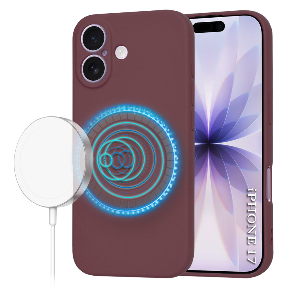Калъф за iPhone 17 - Techsuit SoftFlex MagSafe - Plum Червен