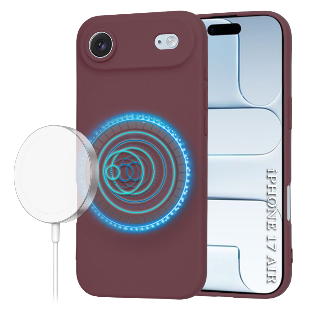 Калъф за iPhone 17 Air - Techsuit SoftFlex MagSafe - Plum Червен