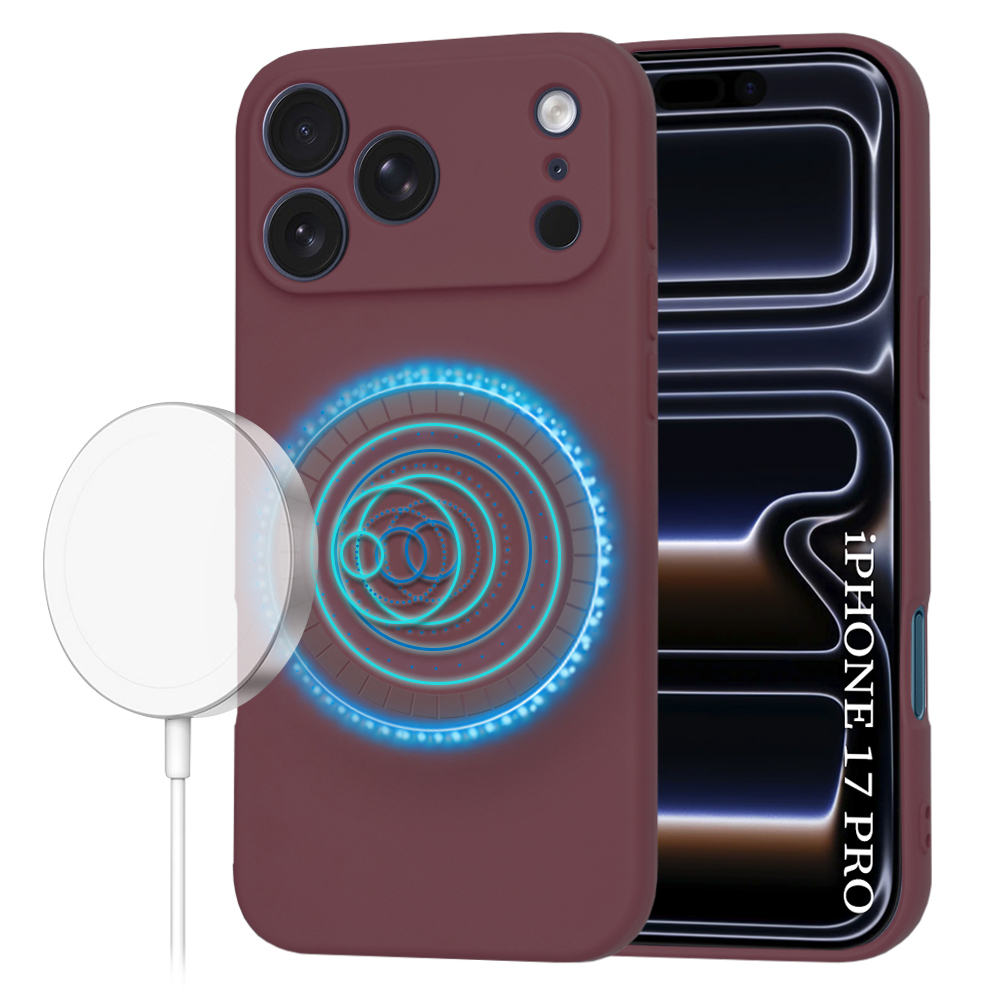 Калъф за iPhone 17 Pro - Techsuit SoftFlex MagSafe - Plum Червен