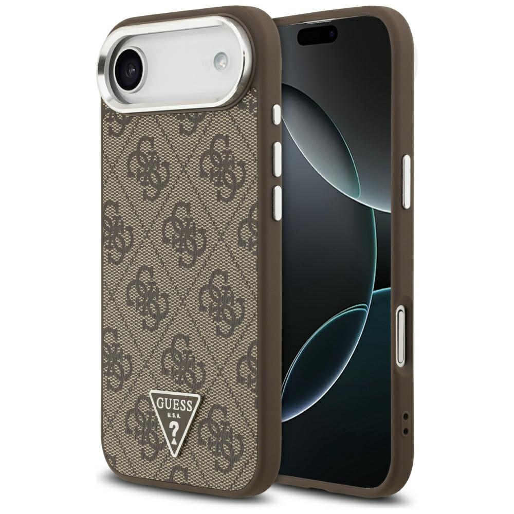 Калъф за iPhone 17 Air - Guess Hardcase 4G Triangle Triangle Logo MagSafe (GUHMP17MP4TSRCMW) - Кафяв