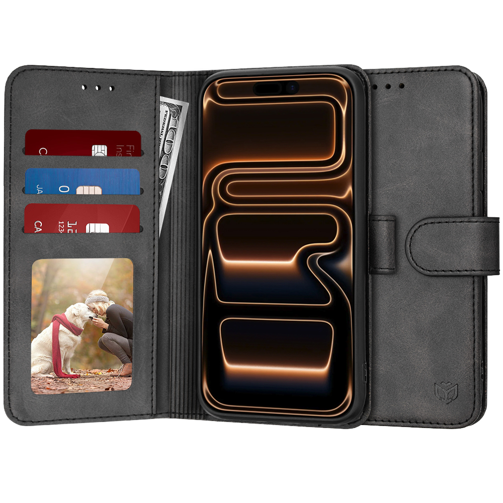 Калъф за iPhone 17 Pro Max - Techsuit Diary Book - Черен