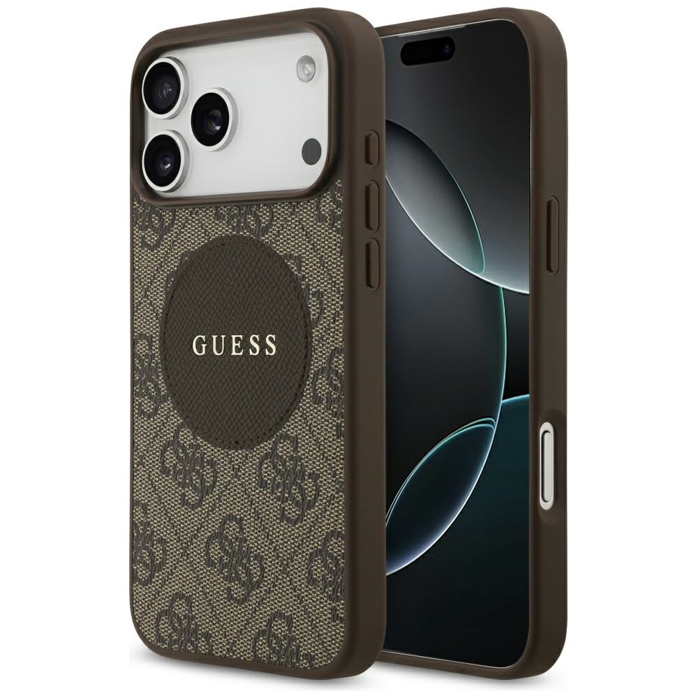 Калъф за iPhone 17 Pro Max - Guess 4G Circle Classic Classic Logo MagSafe (GUHMP17XP4PGRSGW) - Кафяв