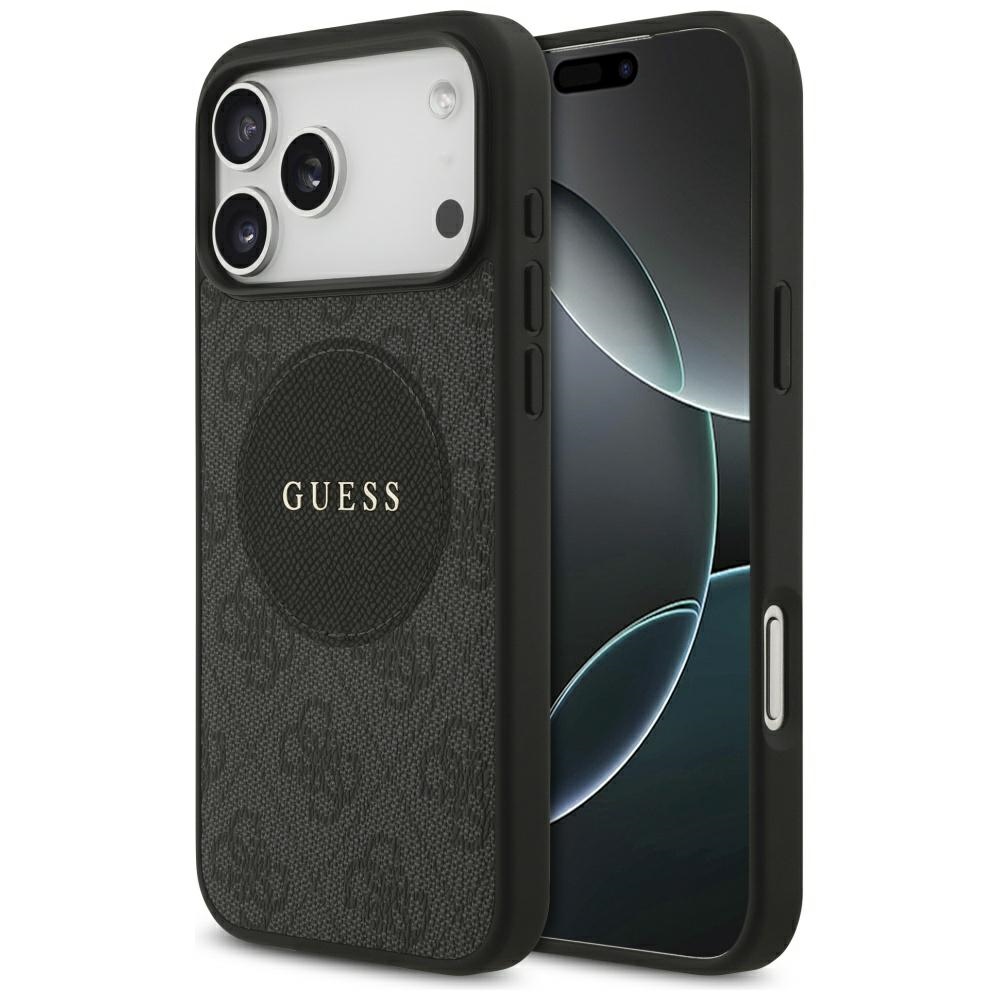 Калъф за iPhone 17 Pro Max - Guess 4G Circle Classic Classic Logo MagSafe (GUHMP17XP4PGRSGK) - Черен