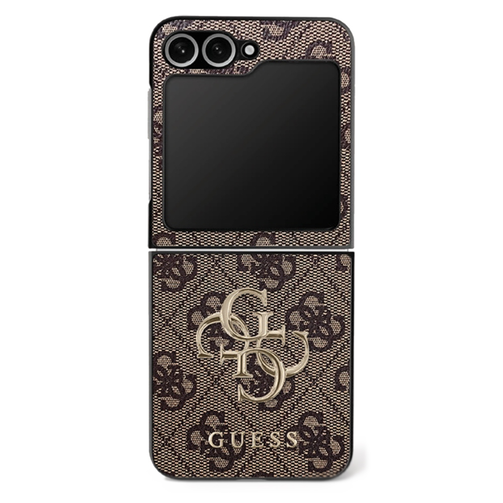Калъф за Samsung Galaxy Z Flip7 - Guess Leather 4G Metal Logo (GUHCZZF74GMGBR) - Кафяв