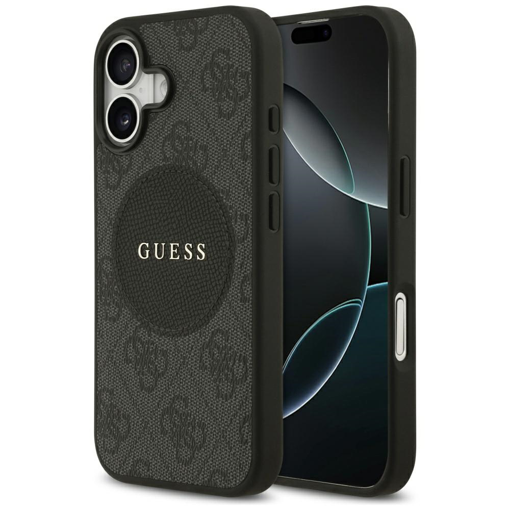Калъф за iPhone 17 - Guess 4G Circle Classic Classic Logo MagSafe (GUHMP17SP4PGRSGK) - Черен