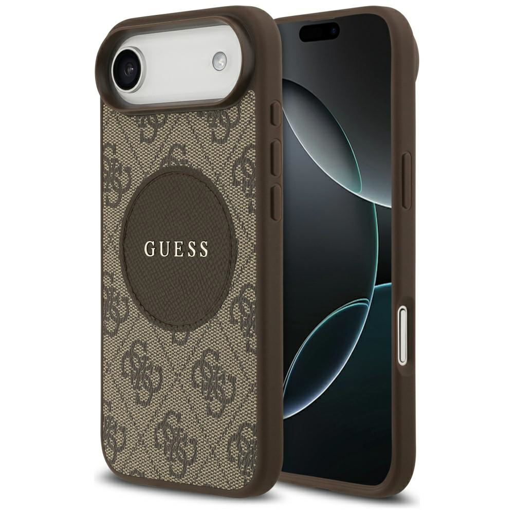 Калъф за iPhone 17 Air - Guess 4G Circle Classic Classic Logo MagSafe (GUHMP17MP4PGRSGW) - Кафяв
