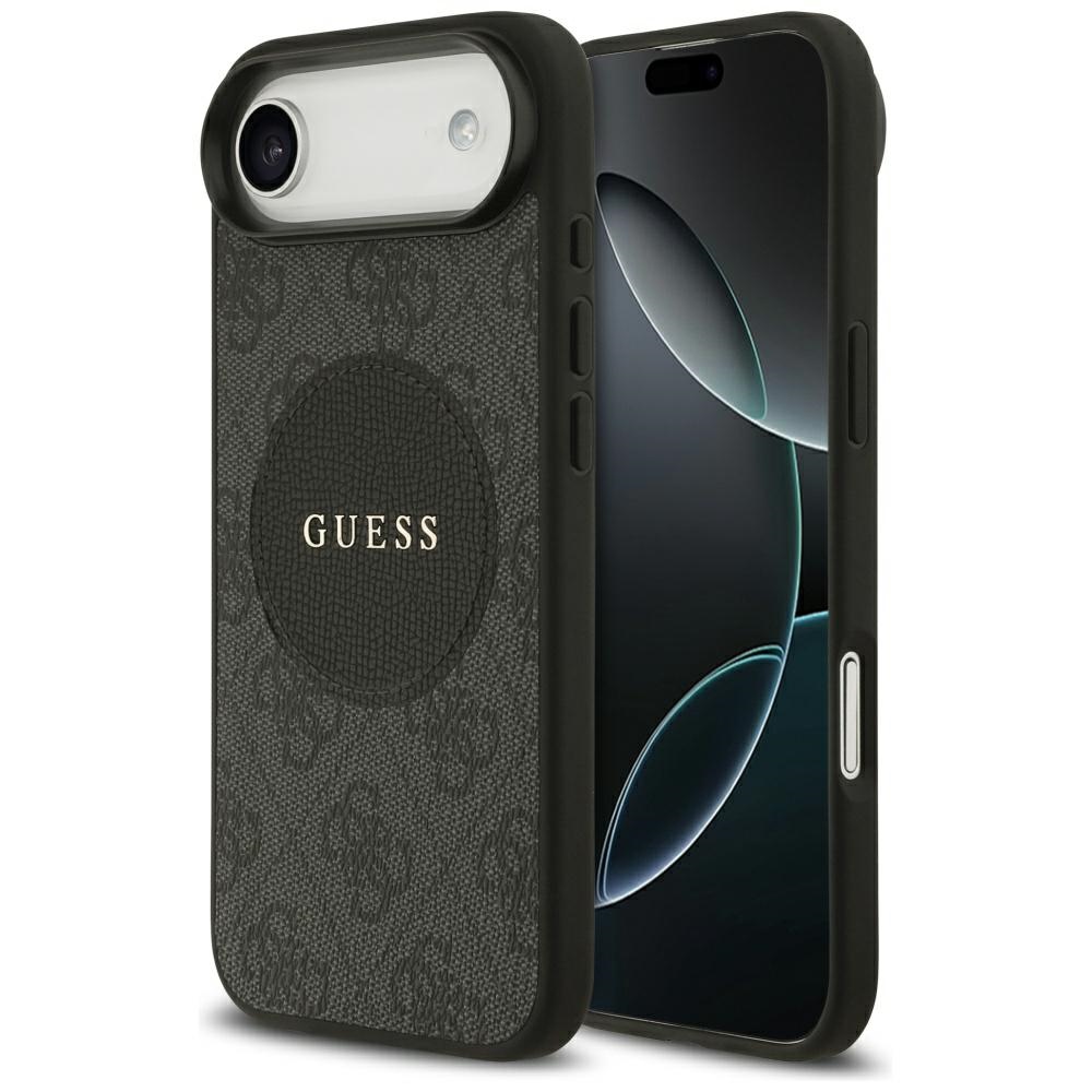 Калъф за iPhone 17 Air - Guess 4G Circle Classic Classic Logo MagSafe (GUHMP17MP4PGRSGK) - Черен